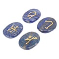 Pikkukuva 3 / 8: Kaiverretut palmukivet kiillotetut pyöreät kannettavat taskutasapainottavat kivet Reiki-hoitomeditaatioon Lapis Lazuli