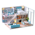 Miniatyrbillede 3 af 8: DIY Miniature Dukkehus Model Sæt Håndlavet Håndværk Loft Lejlighed med LED Lys DekorationL‑028 Poetisk Liv