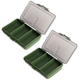 Miniatyrbillede 2 af 8: 2 stk. fiskekrog agn gadget boks mini PP opbevaringsboks etui til fiskegrej tilbehør 3 rum