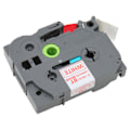 Miniatyrbillede 3 af 8: 5 stk. 18mm Label Maker Tape til Tze 241 Tz241 3/4in Label Tape Erstatning til Ptouch PTD400 PTD410 PTD600 Rød baggrund Hvidt bogstav Bze 445