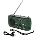 Miniatyrbild 1 av 8: Solar Handvev Radio Multifunktion Uppladdningsbar nödradio med ficklampa funktion för utomhuscamping Vandring Green