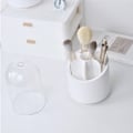 Miniatyrbillede 7 af 8: Multifunktionel 360 graders roterende blyantholder stationær kosmetisk opbevaringsboks støvtæt makeup organizer gaver til kone og kæreste