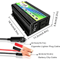 Miniatyrbillede 3 af 5: Peak Power 3000W Modificeret Sinus Bølge Inverter DC 12V til AC 220V Højfrekvens Konverter, Sort