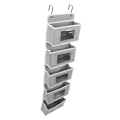 Miniatyrbillede 5 af 8: Hængende skabarrangør Multilayer Stærk bæreevne Nonwoven Overdørsarrangør Hængende arrangør med 2 kroge Grå 5 rum