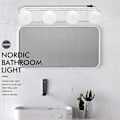 Miniatyrbillede 2 af 5: Spejllamper, Makeup-lys til Frontspejl, Væglampe, Badeværelseslampe Foto Frontlampe Med 4 Led Pærer Og Stærke Sugekopper