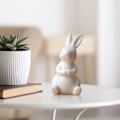 Pikkukuva 2 / 5: 3 x Moderni keraaminen pupufiguriini pääsiäispatsas kodin kirjahyllyn sisustus käsityölahja 4,8 x 9,5 cm