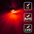 Pikkukuva 5 / 5: 3/4 pyöreä LED edessä oleva takasivumerkkivalo vedenpitävä 12V merkkilamppu kuorma-autolle (10 kpl punainen)