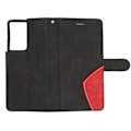 Miniatyrbild 7 av 8: PU - läder Flip Wallet Phone case 2 Färg Splits Stötsäkert Telefon Skyddsfodral Case för Samsung S21 Ultra Black