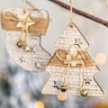 Miniatyrbillede 5 af 5: Jule Elg Hjemmeindretning Hængende Håndlavede Søde Festdekorationer Juletræspynt Sækkelærredsdekoration Vedhæng (6 stk)