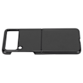 Miniatyrbillede 2 af 8: Læder Hard Case til Samsung Galaxy Z Flip 3 Mobiltelefon Stødsikker Anti-Scratch CoverSort