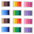Miniatyrbild 1 av 8: 12 st 4 färger gradient bläckdyna set färgglada DIY hantverk kort presenttillverkning stämpelplattor