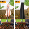 Miniatyrbilde 5 av 5: Vanntett hageparasolltrekk - 210D polyester beskyttelsesdeksel for 1,8-3,3 m parasoller, 200x30x50 cm