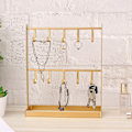 Miniatyrbillede 3 af 5: Smykke Display Organizer Stativ Kroge Gyldent Jern Display Stativ til Halskæde Hår Tilbehør Øreringe Gyldent