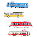 Miniatyrbillede 1 af 8: Højhastighedstog Bus Model PullBack Køretøjssamling Model Legetøj til Børn (En Gruppe)