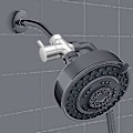 Miniatyrbild 3 av 5: G1/2\" Duschmunstycksomkopplare, Duscharmsomkopplare i massiv mässing för handhållet duschhuvud och fast sprayhuvud, G1/2 20 mm diameter 3-vägs badrum