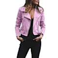Miniatyrbilde 1 av 4: Retro Rosa Slim Fit Punk Jakke for Kvinner