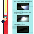Miniatyrbillede 2 af 5: LED Inspektionslygte - Genopladelig LED Arbejdslampe Super Lys COB LED Lomme Lommelygte med Magnetisk Klips til Hjemmet, Værksted, Bil, Camping, O
