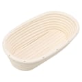Miniatyrbillede 4 af 8: 25cm Brød Hævekurv Sæt Oval Naturlig Rattan Surdej Hævekurv Dejskraber Klud Liner Pensel