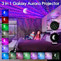 Miniatyrbillede 2 af 5: LED Star Projector Night Light - 3-i-1 Aurora Galaxy-projektor med hvid støj, sleep-timer og fjernbetjening - Perfekt gave til børn og voksne