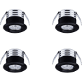 Miniatyrbillede 1 af 3: 4-pakke mini forsænkede LED-spotlights, 3W, sort, neutralt lys
