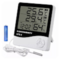 Miniatyrbilde 1 av 6: Temperatur Fuktighetsmonitor 4 Vindu Display Høydefinisjon Sensitive Digital Termometer Hygrometer