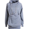 Miniatyrbillede 1 af 4: Vinter Unisex Hoodie med Store Lommer til Kæledyr XL GRÅ