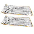 Miniatyrbillede 2 af 8: 2 stk. Nødtæpper 200x100cm Foldbar Rumtæppe Solbeskyttelse Rivfast Overlevelses Tæppe til Camping Rejse