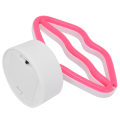 Miniatyrbillede 6 af 8: Læbeformede LED-neonskilte med stativ USB-drevet neonlyslampe til babyværelsesfest