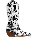 Miniatyrbillede 1 af 4: Ko Print Chunky Heel Mid Calf Cowgirl Støvler42 sort
