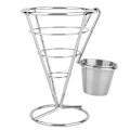 Miniatyrbilde 5 av 8: Plettert pommes frites-stativ, buffé-kjegle, snacks-displaystativ, pommes frites-kurver (enkelt kopp)