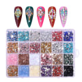 Miniatyrbillede 7 af 8: 24 Grid Flad Resin Nail Rhinestones 3500 Stk Søm til Akryl Negle Manicure DIY Negle dekorationer