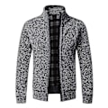 Miniatyrbillede 1 af 4: Lækker Mænds Mørkegrå Fleece Lynlås Cardigan
