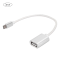 Miniatyrbilde 2 av 8: 3 stk vevd stoffforsterket kontakt Ingen rust Jevn overføring USB-inngang Mikro-utgang OTG-adapterkabel for AndroidSølv