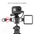Pikkukuva 4 / 5: Ulanzi Vlogging jalustan kiinnike Double Cold Shoe Mount 1/4 tuuman kolmijalan kierre GoProlle