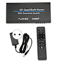 Miniatyrbild 1 av 8: HD-multimedia-gränssnitt Quad Multi Viewer 4x1 4 i 1 ut 1080P IR HD-multimedia-gränssnitt Quad Multi Viewer 110‑240V EU-kontakt