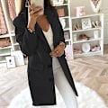 Pikkukuva 2 / 3: Fleece Teddy Bear -naisten talvitakki pitkä takki 2XL Musta