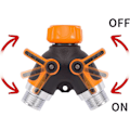 Miniatyrbillede 4 af 5: Haveslange Splitter 2 Vejs Kraftig, Y Vandslangehane Adapter, 3/4\" Gevind Messingbeslag, Høj Flow Slangekobling til Udendørs Vandhane, Separa