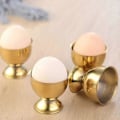 Miniatyrbilde 5 av 5: 4 Deler Eggbrett i Rustfritt Stål Eggestativ Harde Myke Kokte Eggkopper Sett for Familierestaurant