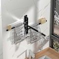 Miniatyrbillede 3 af 5: 2024 Drejelig Håndklædeholder 3~5-Arm Ekstra Lang, Svingbar Håndklædestang til Badeværelsesvæg, Håndklædeholder Sort3