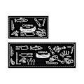 Miniatyrbilde 4 av 4: 2 Stykker Sklisikker Kjøkkenmatte Maskinvaskbar Dørmatte Kjøkkengulvmatte (Sortaktig) 40*60+40*120cm