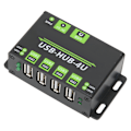 Miniatyrbild 3 av 8: Industriell expansionshubbadapter 4-portars USB2.0 Multipel skyddskretsar Multigränssnittshubb 100V‑240VUS-kontakt