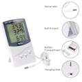 Miniatyrbillede 3 af 5: Digitalt termometer med to sensorer til indendørs og udendørs brug, perfekt til vinter. Viser - Temperatur, Vejr, Alarm og Monteringskrog_SZXM