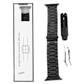 Miniatyrbilde 1 av 8: Reserve Watchband i rustfritt stål med justerare for Iwatch 7 42mm 44mm 45mm Svart