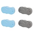 Miniatyrbillede 4 af 8: 4 stk. eksfolierende badesvampe - blød PVA konkav og konveks teksturdesign 3D brusesvamp med snor til baby og voksen