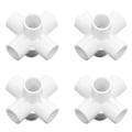 Miniatyrbillede 4 af 8: 10 STK PVC-plastrørforbindelse 6-vejs rør Hjørnealbuefittings 25mm indvendig diameter hvid