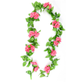 Miniatyrbillede 2 af 8: 5 stk. kunstig vinroseblomst silkeblomst guirlande til hjemmet dekoration til soveværelse kontor mørk pink