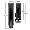 Miniatyrbillede 4 af 4: Garmin Tactix Delta/Enduro silikone erstatningsurrem sort rød