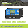 Miniatyrbillede 5 af 5: 20A Solcelle Oplader Controller Smart Solpanel Regulator med USB Port Display 12V/24V,