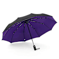 Miniatyrbillede 1 af 5: Automatisk Åbning og Lukning 10 Ribber Dobbelt Lag Vindtæt Paraply Foldbar Parasol Lilla