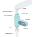 Miniatyrbillede 7 af 8: LED-display vandbrusertermometer Digitalt brusetermometer Realtids vandstrøms termometer med 360° roterende skærm til børn voksne badeværelse